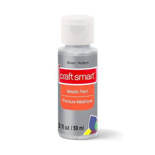 Michaels, 12 Pack: Silver Metallic Paint by Craft Smart®, 2oz. – Category: Metallic Paint
